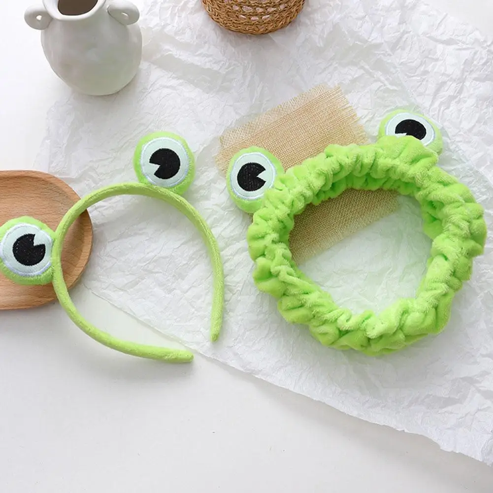 Cute Funny Frog Makeup Headband Wide-brimmed Elastic Hairbands Cute Girls Hair Bands Women Hair Accessories Girls Hairband