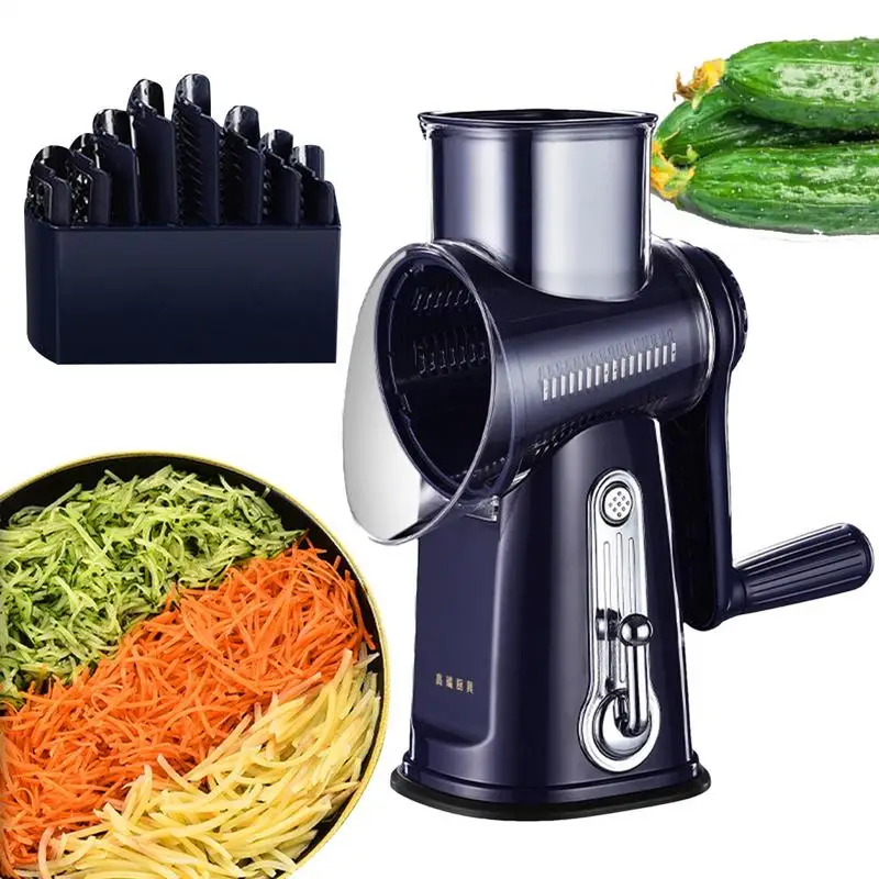 Cheese Grater Hand Crank 5 In 1 Hand Crank Vegetable Slicer Handheld Cheese Grater Efficient Food Slicer For Fruit Carrot