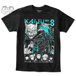 Kaiju No 8 만화 만화 선물 티셔츠, 미나 시로, 최고의 애니메이션 그래픽 티, 블랙 셔츠, 100 코튼