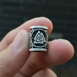 Viking Runes Charms Bead knot Compass triangle Trinity Odal Futhark Runes Beads Making DIY Bracelets Necklace Jewelry