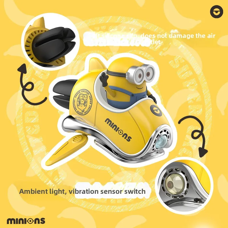 موزع تنفيس هواء للسيارة على شكل كرة طائرة من مينيونز - ديكور داخلي لطيف للسيارة Despicable Me، هدية إبداعية #4