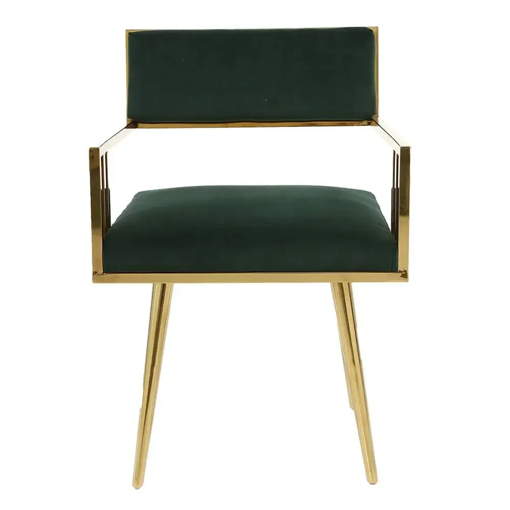 

z Unique Design Gold Stainless Steel Dining Chair Velvet Upholstery Restaurant Chair for Home Hotel Restaurant