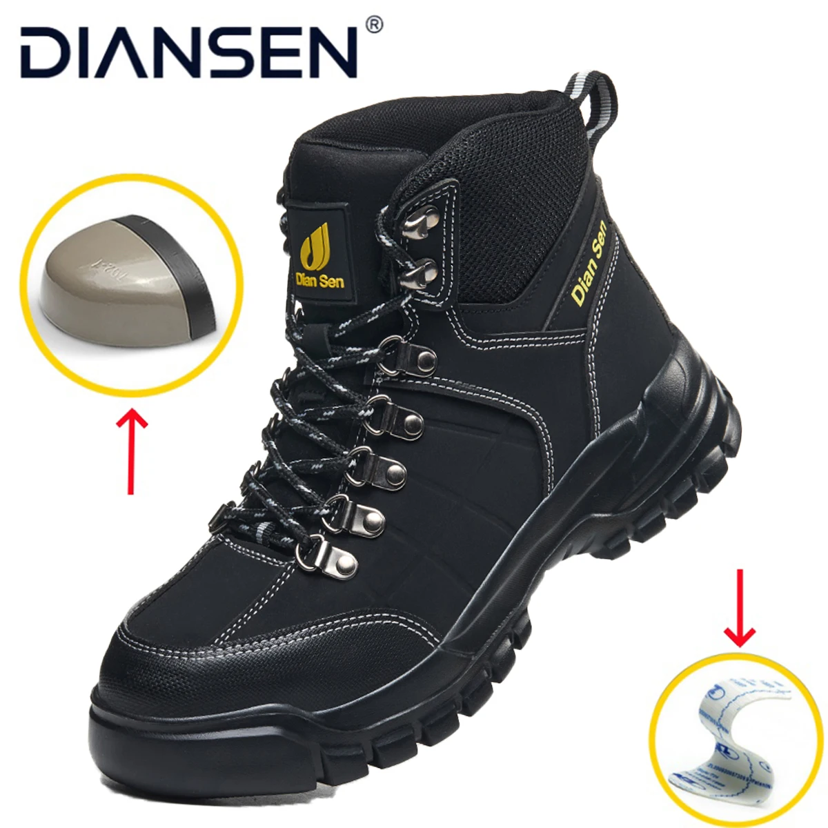 Steel Toe Work Boots for Men Waterproof Anti-Slip Work Boots Anti-smash Safety Shoes Labor Footwear Indestructible Work Shoes