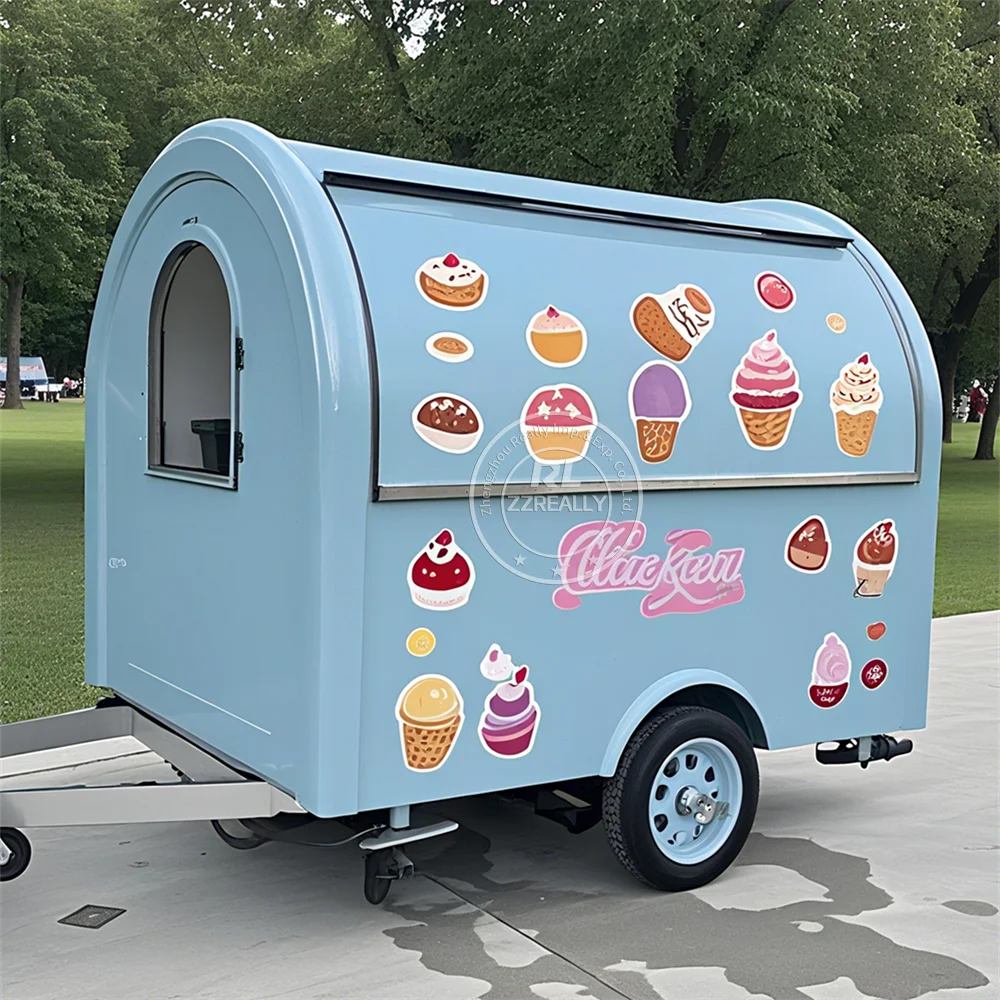 

Custom Food Trailer Snack Pizza Kiosk Concession Coffee Hot Dog Cart Fully Kitchen Equipments Food Truck Van