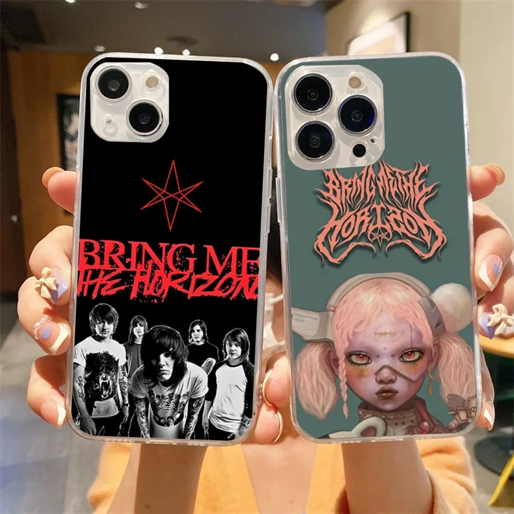 B-Bring Me B-BMTH H-Horizon Phone Case For Iphone 16 15 11 13 14 Pro Max 7 8 Plus X Xr Xs Max 16pro 12mini Transparent Cover