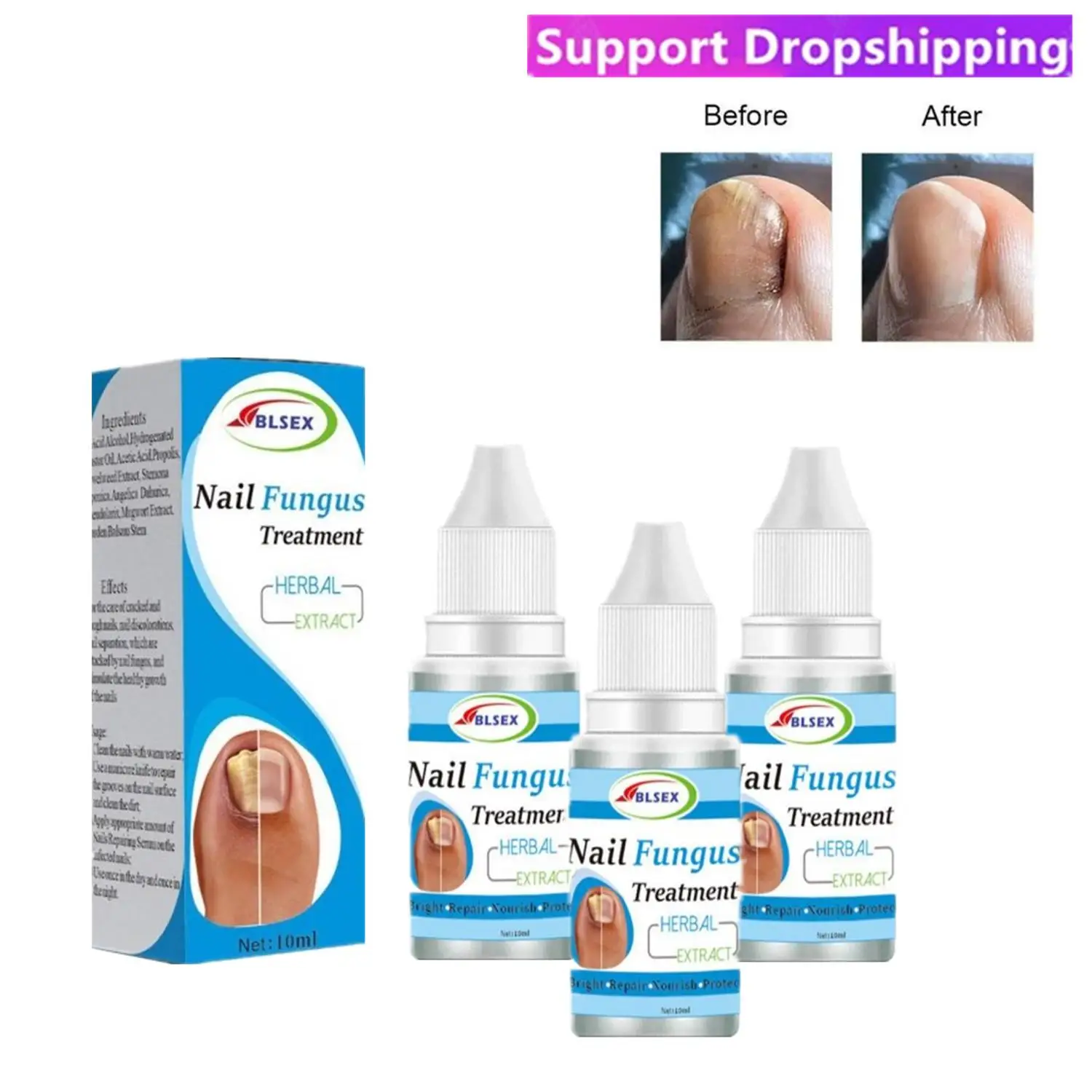 

3pcs Nail Repair Solution Fungus Nails Treatment For Fingernails Toenails Repair Onychomycosis Paronychia Anti Infection