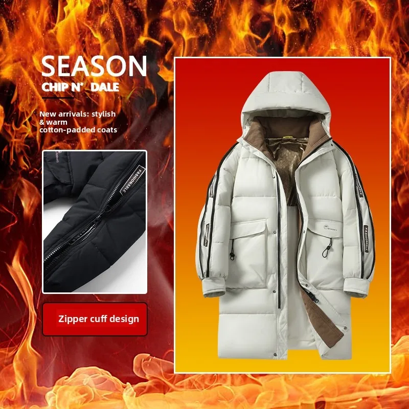 

Teenagers Knee-length Cotton-padded Jackets Men's Loose Outdoor Men Mountaineering Down Cotton Jackets Outdoor Loose Warm Jacket