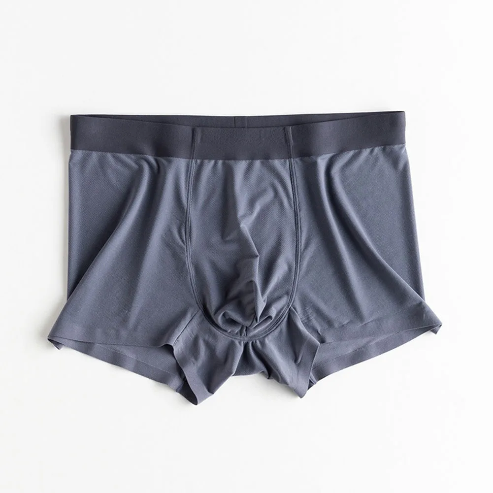 

Men Seamless Trunks Ice Silk Quick Dry Adult Underwear Solid Briefs Gay Bulge Pouch Boxer Shorts Bikini Extreme Men's Panties