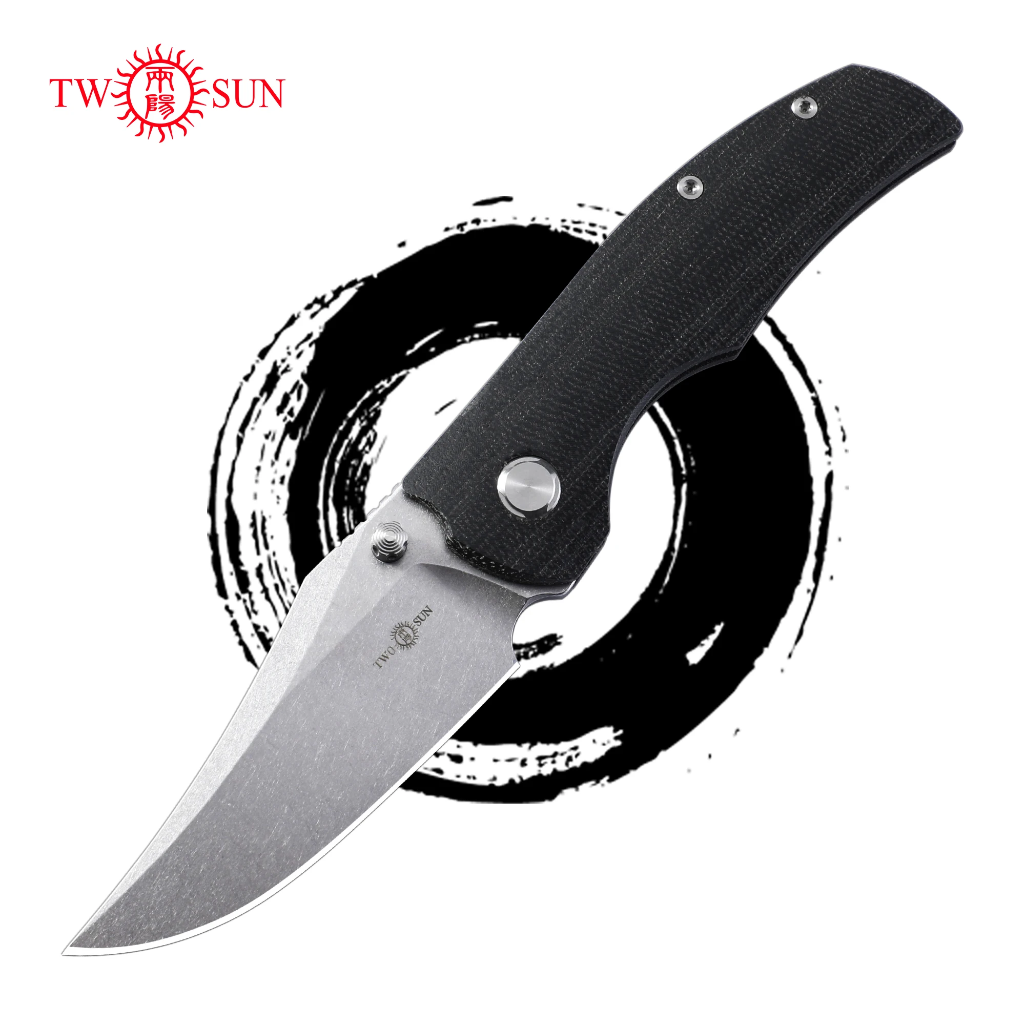 

TWOSUN TS398 Folding Knife Trailing Point D2 Blade Micarta Handle Camping Outdoor Hunting Survival EDC Tools for Men Persian