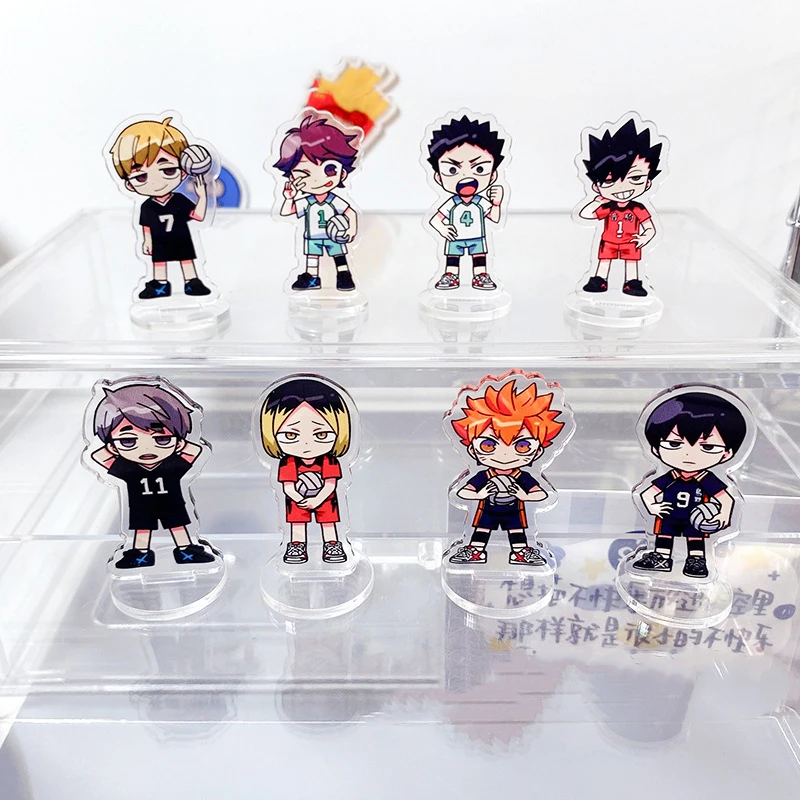 Anime Haikyuu!! Standing Plates Cute Hinata Shoyo Tobio Kageyama Cartoon Action Figures Model Toy Desktop Ornament Fans Gifts