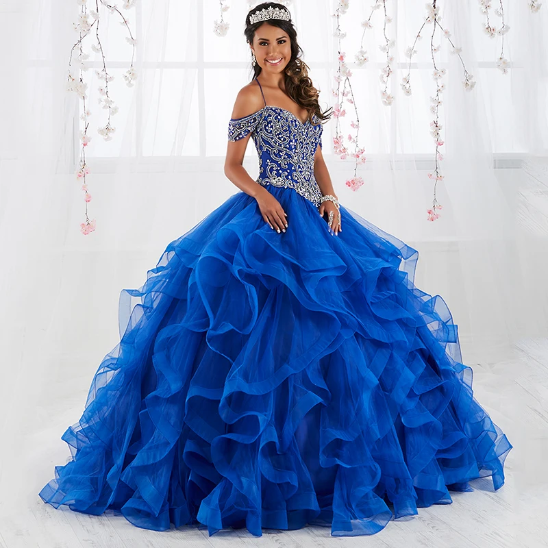 Vestidos De quinceañera con volantes De cristal para niña, Vestidos De Quinceañera De 15 Años, vestido De baile De cumpleaños dulce 16, vestido De noche 2023