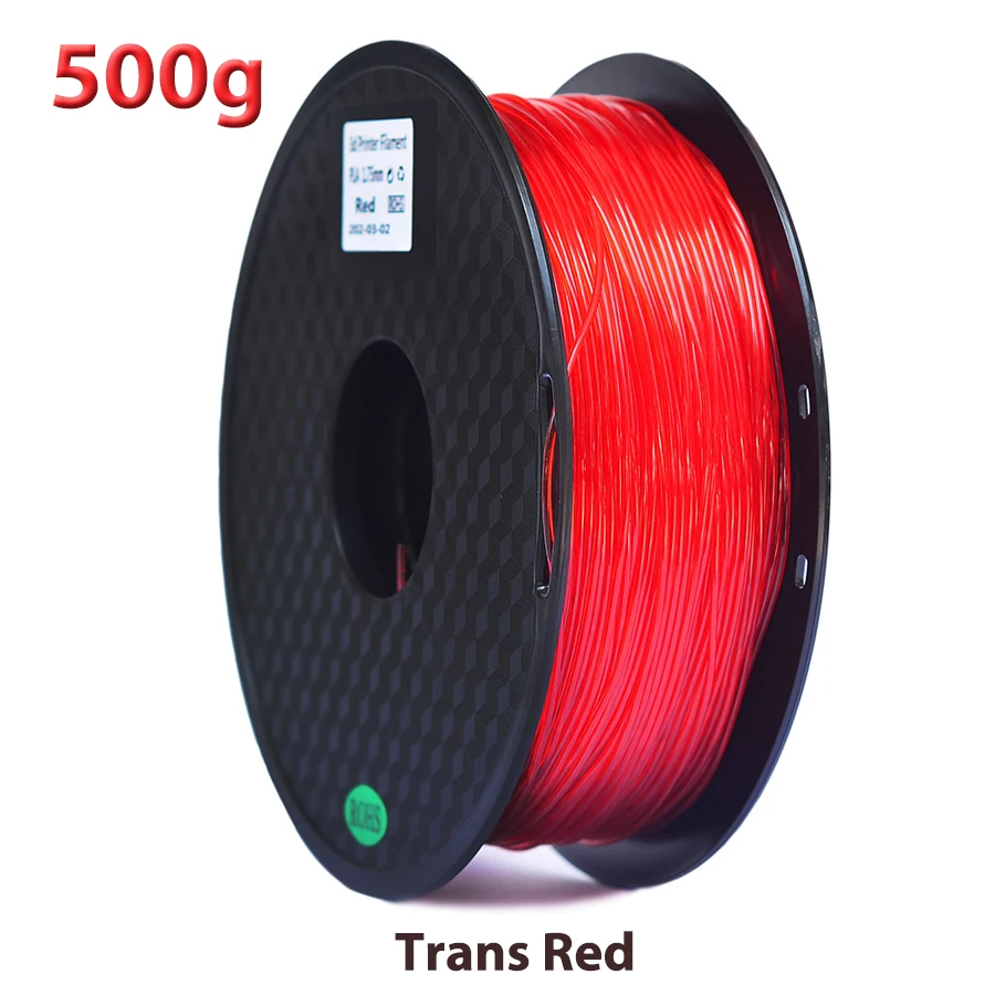 Transparent Red Blue Elastic Flexible TPU 3D Printer Filament 1.75mm Rubber Material Roll Flex 500g 250g tpu Printing Materials