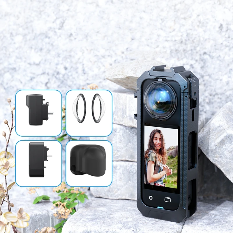 

​Plastic Camera Bezel for Insta360 X5 Magnetic Quick Release Interface Protective Case