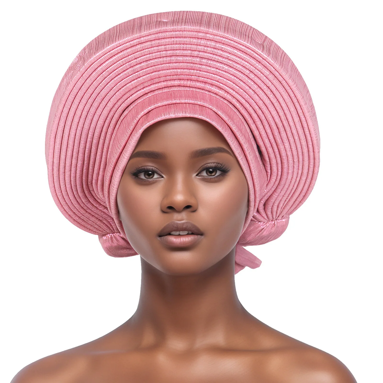 แฟชั่นแอฟริกัน Autogele ผู้หญิง Head Ties Turban หมวกไนจีเรียงานแต่งงาน Gele พร้อมสวมใส่ Headtie Wrap Party Headwear