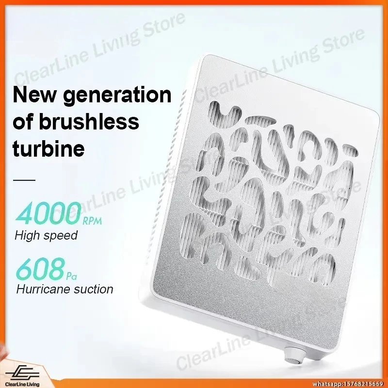 

Brushless Turbo Nail Dust Collector Vacuum Cleaner for Manicure Pedicure Salon Desktop Nail Art Equipment with