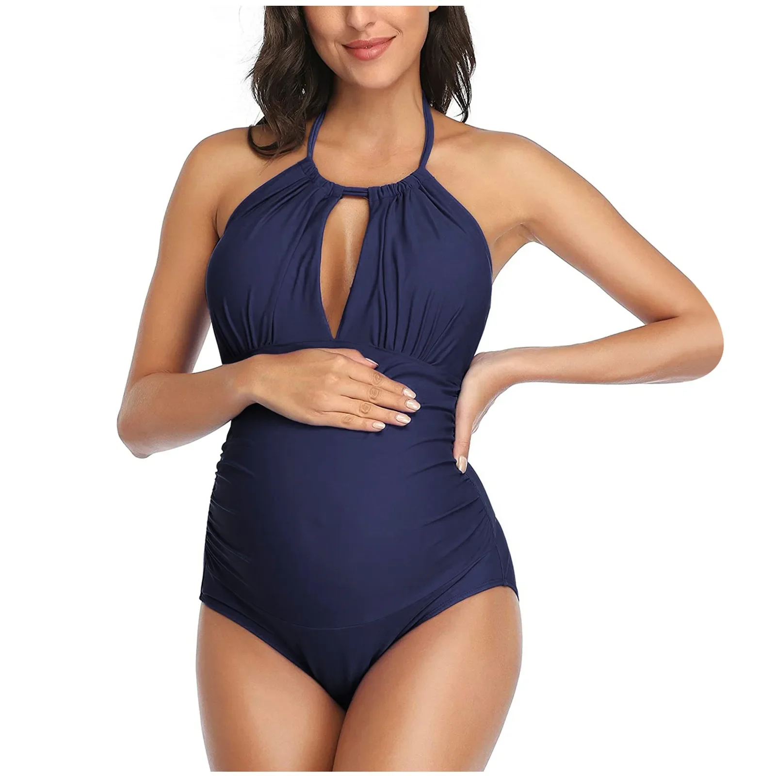 Bikini Retro para mujer, traje de baño con pierna para el embarazo, ropa de baño para mujer