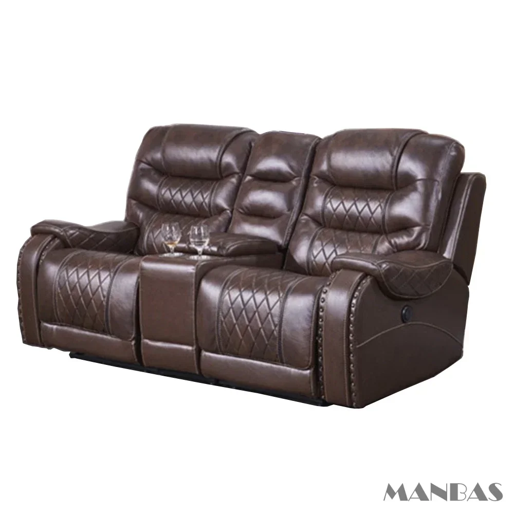 

Высококачественный электрический диван-реклайнер из натуральной кожи, театральный диван с откидной спинкой, гостиная, кинотеатр