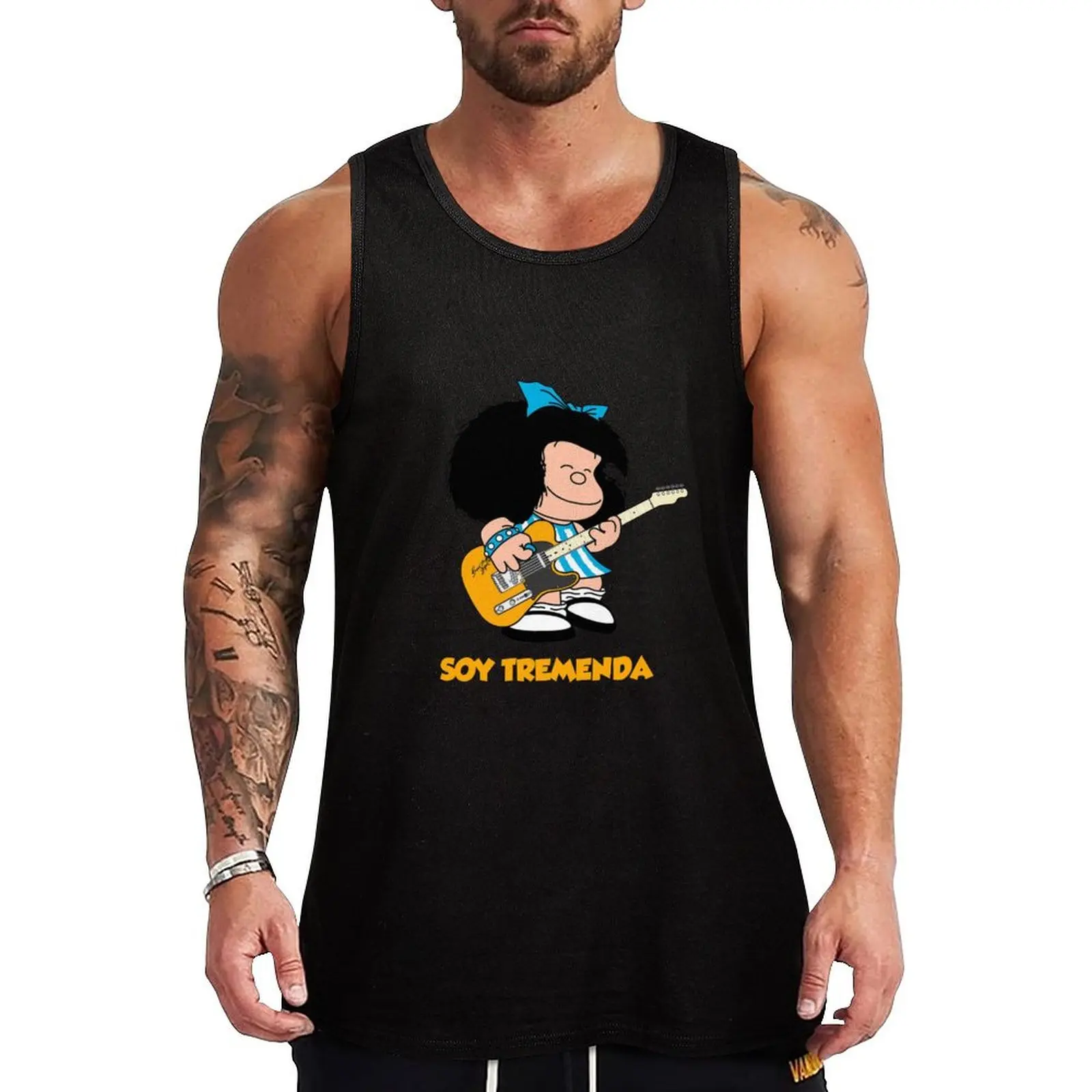 mafalda quino comics Tank Top Men's summer clothes 2024 anime gym bodybuilding