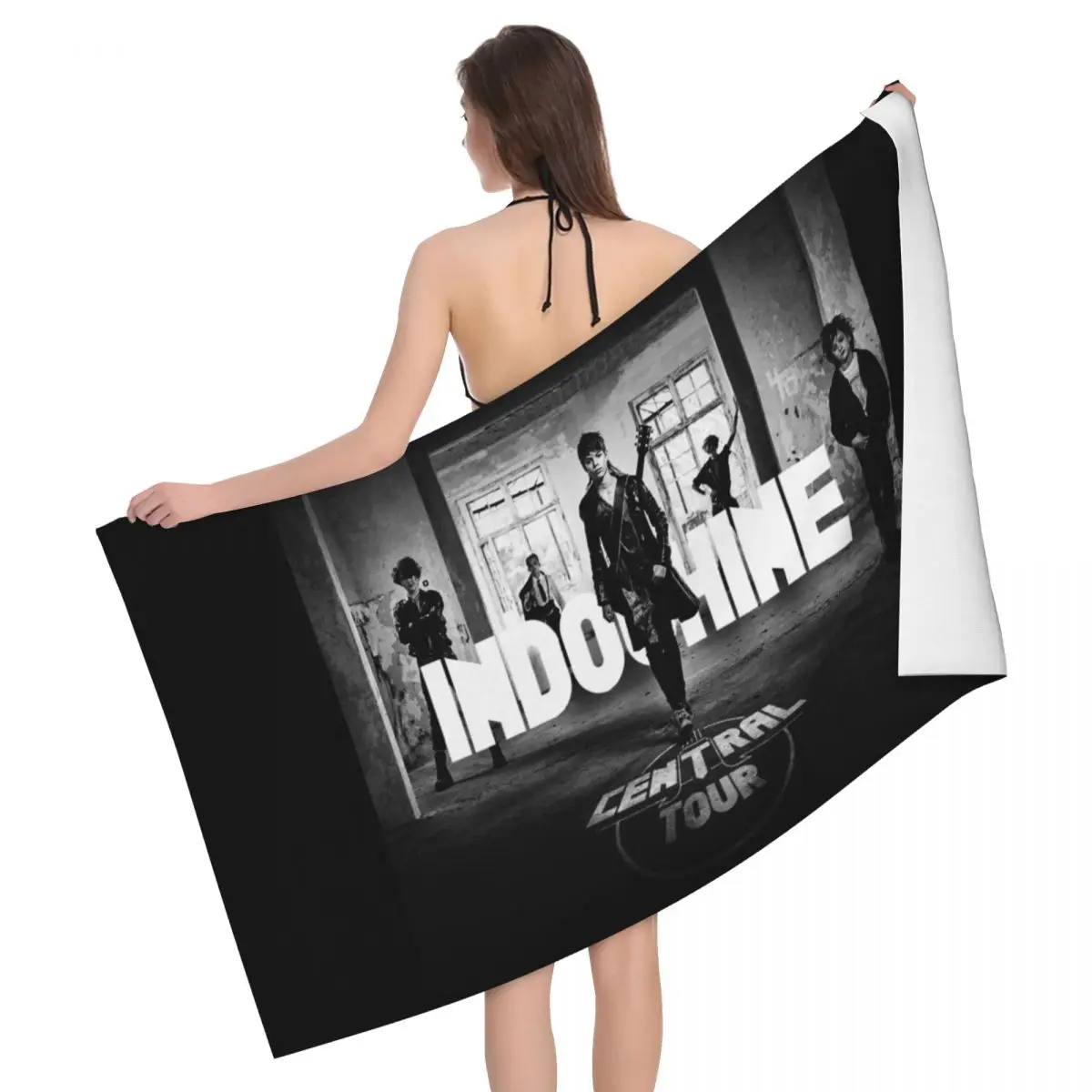 Custom Indochine Best Of French Pop Rock Super Soft Microfiber Bath Beach Towel Quick Drying Shower Yoga Towels