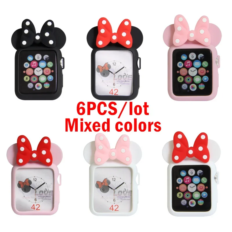 

FF-28H 6PCS/lot The new cartoon silicone case iWatch protective cover is suitable for Apple Watch iWatch123456 generation