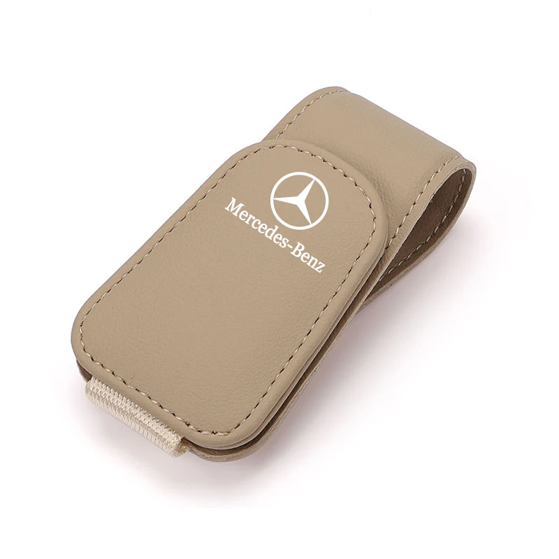Auto-Leder-Brillenclip Sonnenblenden-Brillenetui Kartenhalter für Mercedes Benz AMG W205 C300 W203 W206 W108 W124 W126 W140 W168 W169