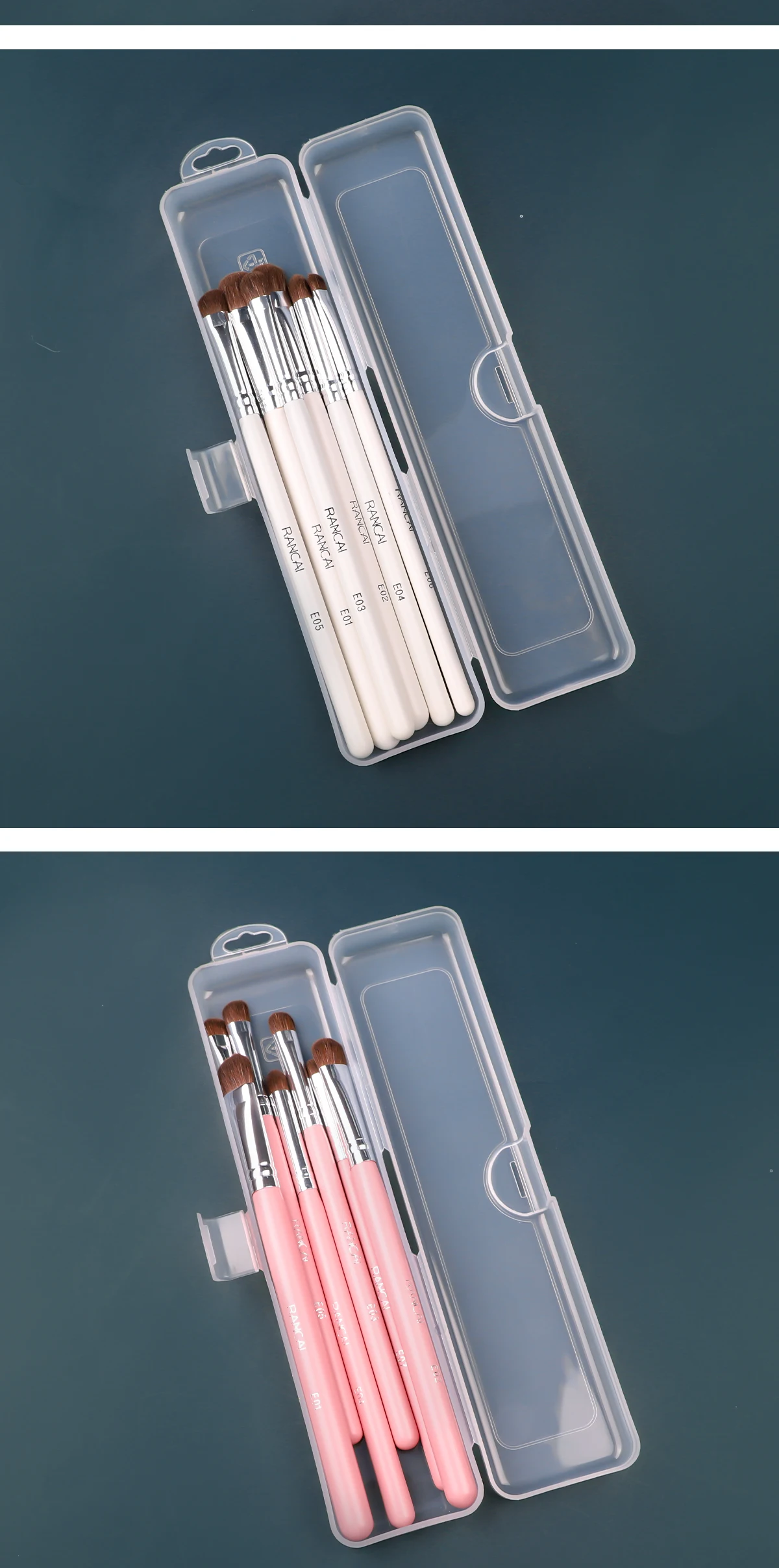 Tragbare Make-Up Pinsel Lagerung Box Augenbraue Bleistift Geschirr Stäbchen Transparent Mit Abdeckung Organizer Fall Schönheit Werkzeug – Detail 6