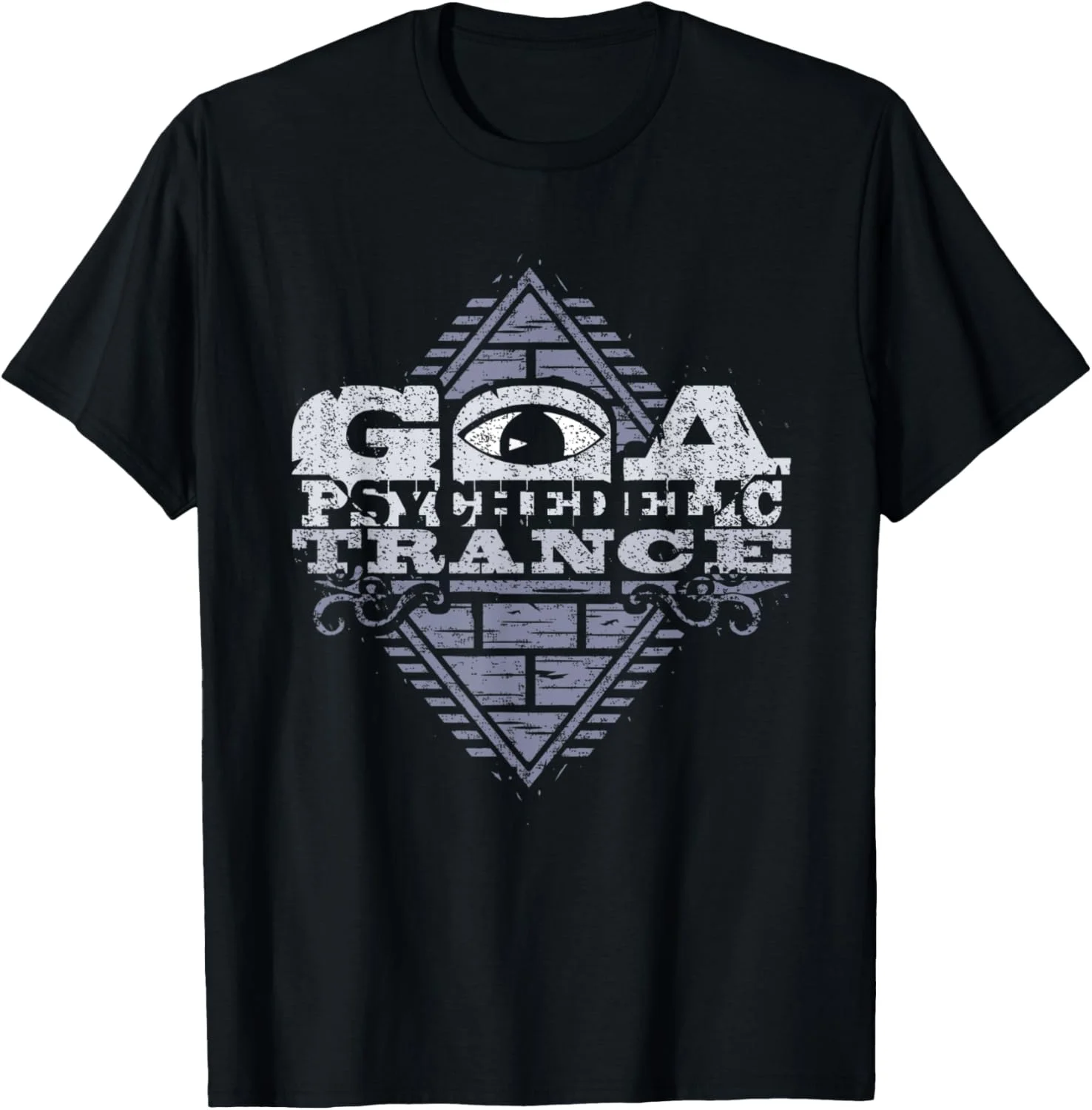 Goa Psychedelic Trance T-shirt Men Vintage Print Eye Graphic Tee Unisex EDM Rave Festival Cotton Short Sleeve Casual Tops