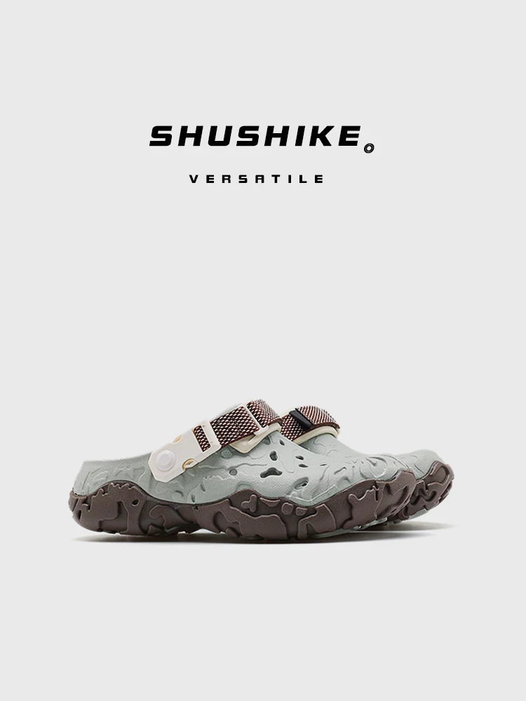 

Новые летние мужские тапочки с отверстием на танке Hole oes ex, уличные дышащие водные пляжные тапочки, повседневные сандалии