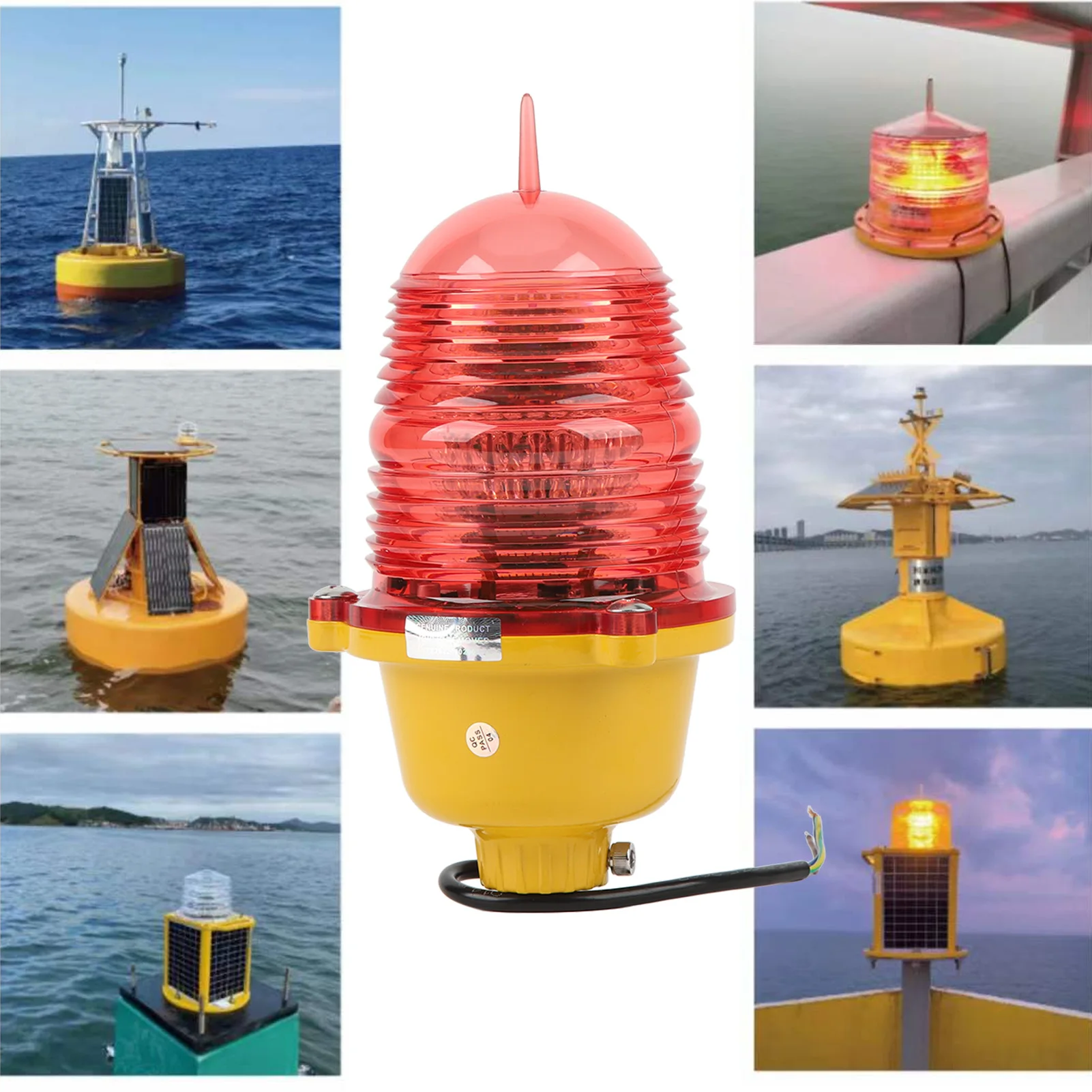 Warning Beacon Light Aviation Obstruction Light Super Bright Impact Resistant Aviation Obstruction Light for Marine Boat