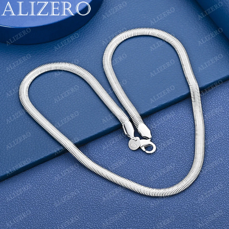 ALIZERO 925 Sterling Silver 40-65cm 6mm Chain Necklace For Women Men Creativity Gifts Street All-match Party And Daily Wear