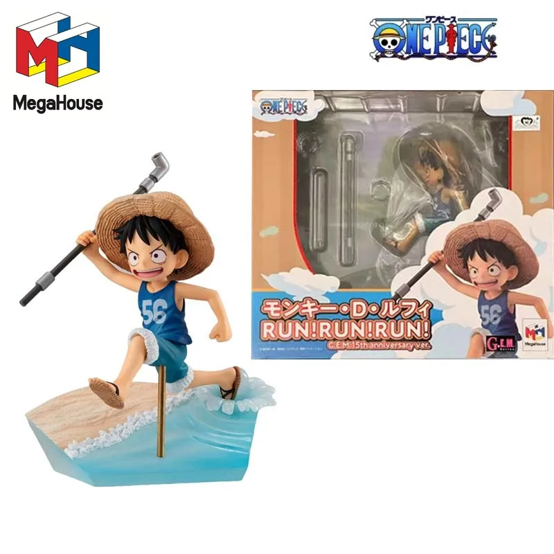 MegaHouse Genuine GEM One Piece Luffy Run! Белоснение! Белоснение! 15-летие Ver.Crunchyroll Эксклюзивные аниме-фигурки Детские игрушки