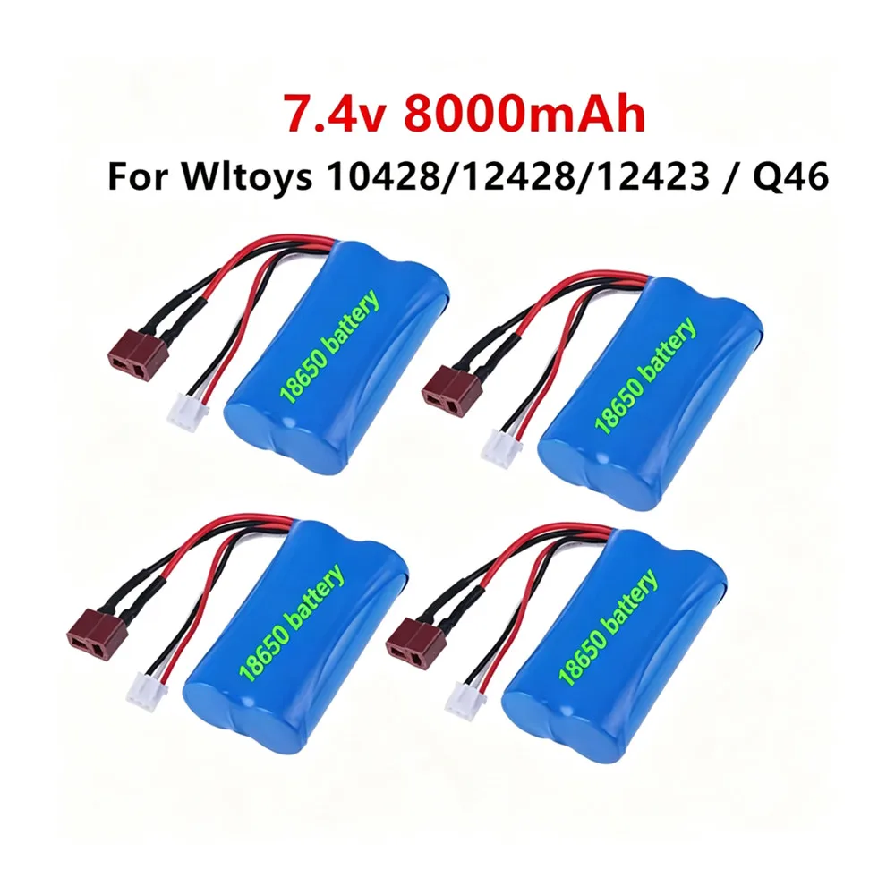 7.4v 8000mAh Lipo Battery T Plug for Wltoys 12423 10428 12429 12401 12402 12402A RC Car 7,4 В 5000 мАч RC Игрушечна