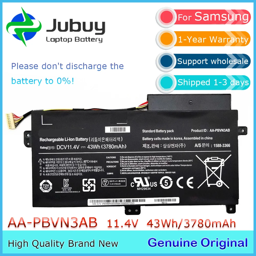 AA-PBVN3AB 11.4V 43Wh Original Laptop Battery for Samsung NP370R4E NP370R5E NP450R4V NP470R5E