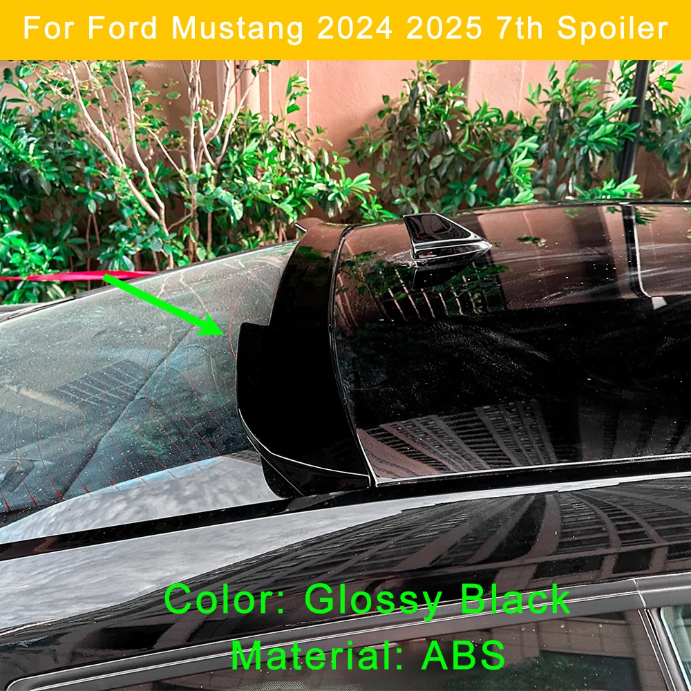 

For Ford Mustang S650 2024+ 7th Gen Roof Spoiler Wing ABS Gloss Black Rear Trunk Lip Exterior Body Kit Car Styling Parts