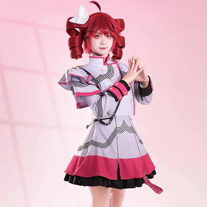 Kasane Teto 가상 가수 코스프레 신디사이저 V 의상 스위트 드레스 유니폼 할로윈 카니발 로리타 여성 풀 세트