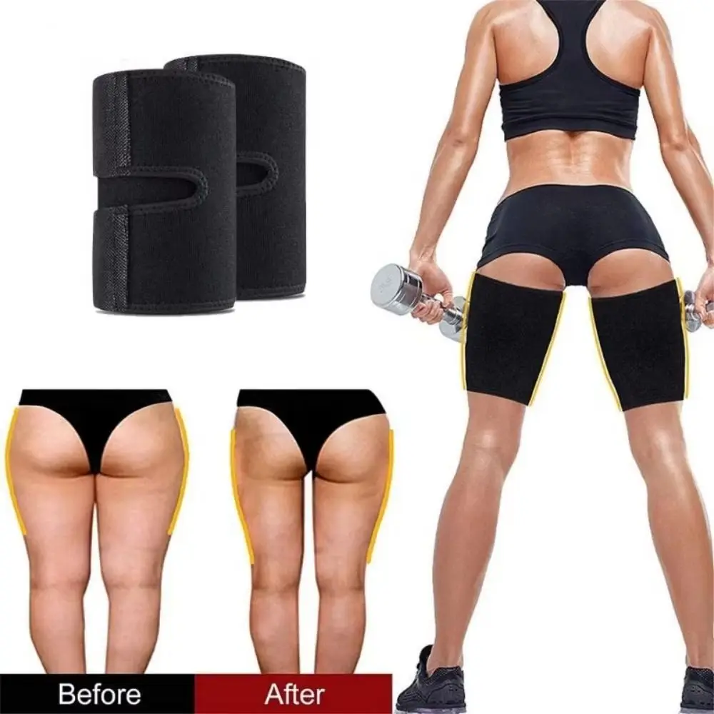 

1 Pair Hamstring Support Thin & Light Leg Guards Breathable Elastic Leg Support Non-slip Nylon Upper Leg Sleeves Sports