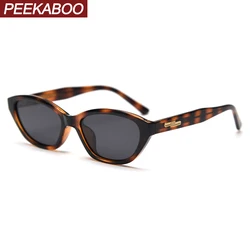 Peekaboo unisex cat eye sunglasses for women trendy TR90 polarized sun glasses for men acetate female uv400 black leopard 2025