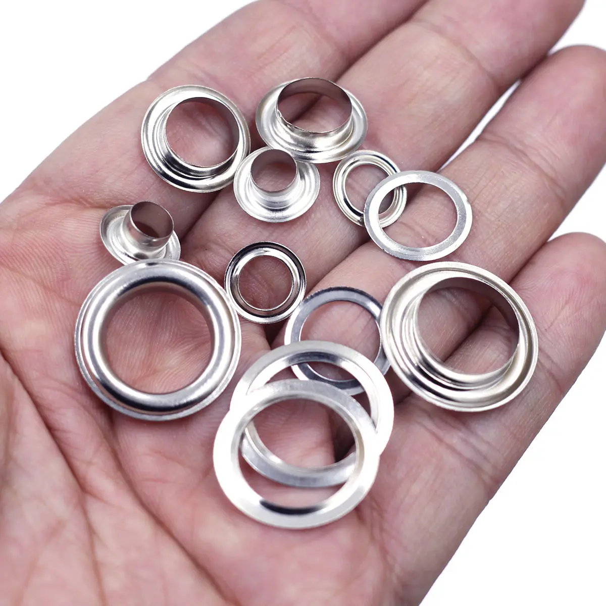 Eyelets Grommet Ring With Washer Metal Silver Tone For Leathercraft Scrapbooking Shoes Belt Clip Bag Clothes