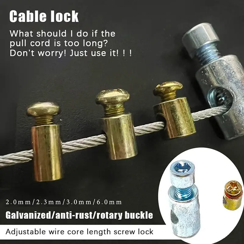 10pcs Throttle Cable Nipple Screw for Kart Bike Mower Metal Stopper Accessory Set Universal Upgrade