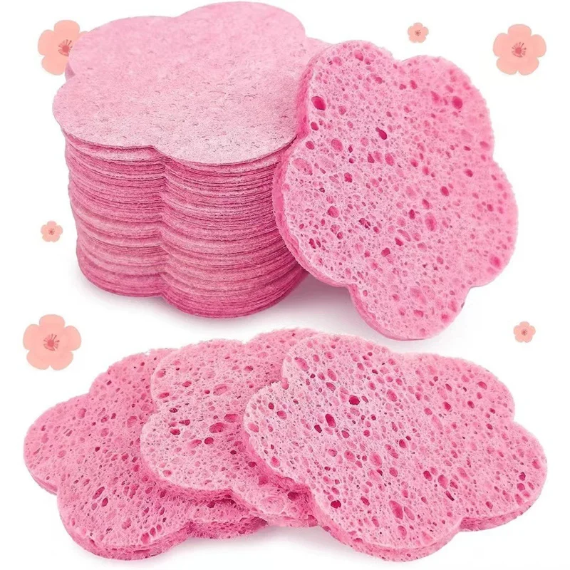 Éponges faciales réutilisables en forme de fleur, 10 pièces, tampons de nettoyage du visage naturels compressés, exfoliants pour le nettoyage ﻿