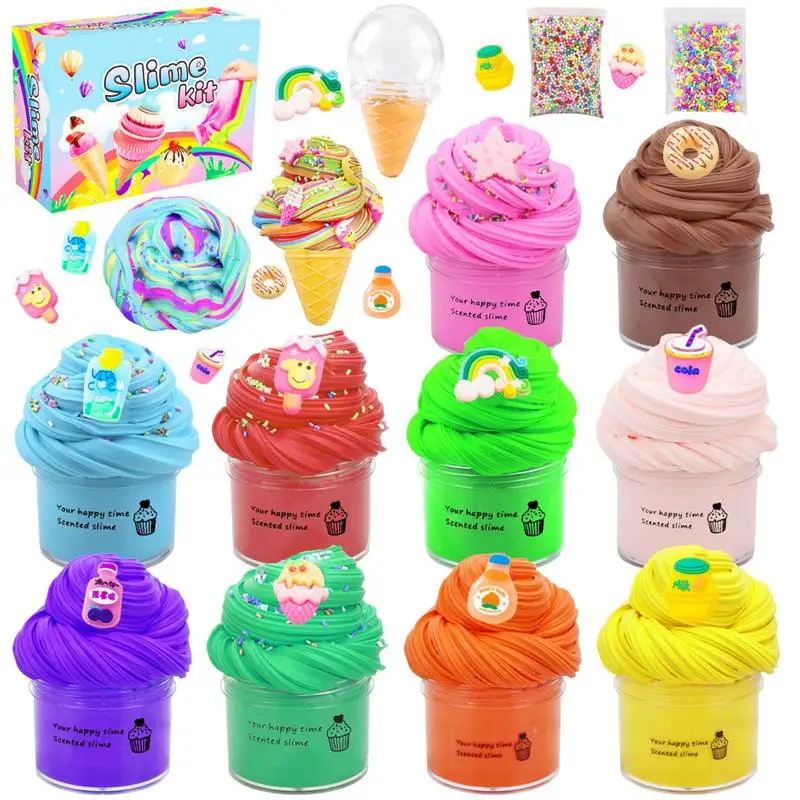 

Butter Slimee Kit Fake Candy Scented Slimee Stretchy NonSticky Super Soft Sludge Clay Toy Crystal Mud Set Sensory Toy For Kids