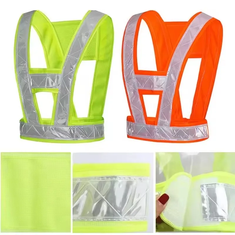 Reflective Safety Vests High Visibility Reflective Strap Security Traffic Warning Vest Night Working Running Cycling Vest Jacket