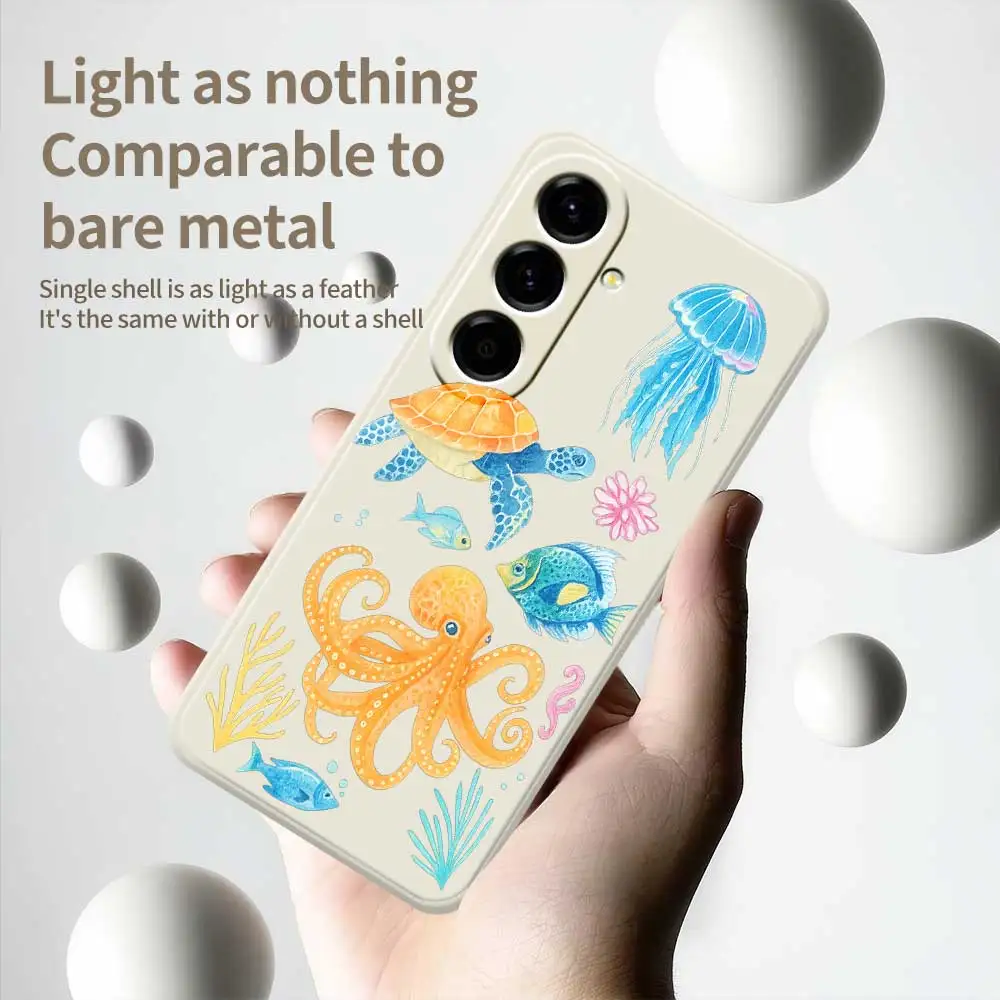Casing Ponsel Gaya Lautan untuk Samsung Galaxy S25 S24 S23 S22 S21 S20 Ultra Plus S10Plus S24FE S23FE S22FE S21FE S20FE Sampul Lembut