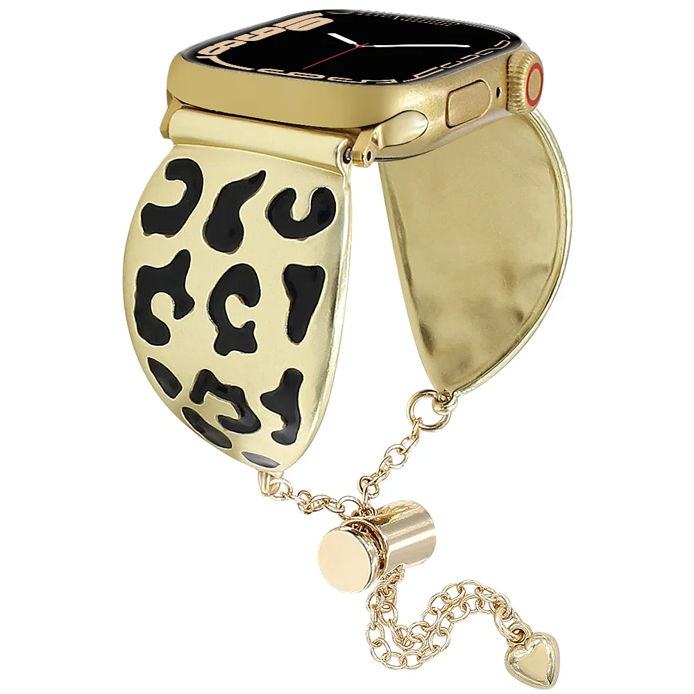

Niche design leopard print for Apple watch S10/Ultra series light luxury premium SE women's wristbands