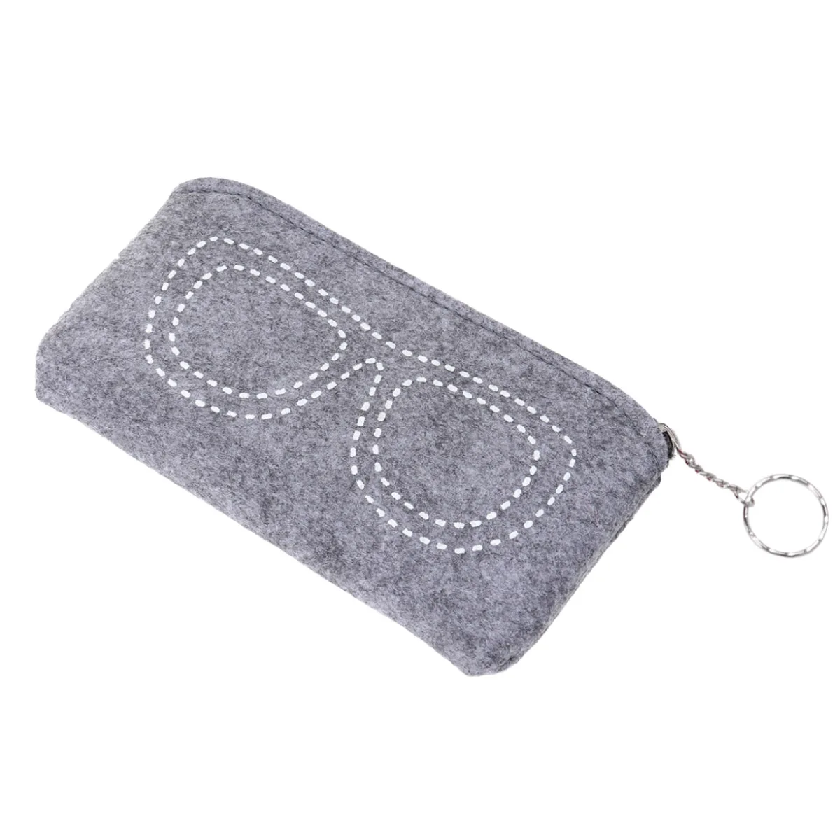 

1pc Eyeglasses Case Felt Pouch Glasses Sunglasses Organizer Small Grey Slim Bag Storage Protective Eyewear Travel Accessories