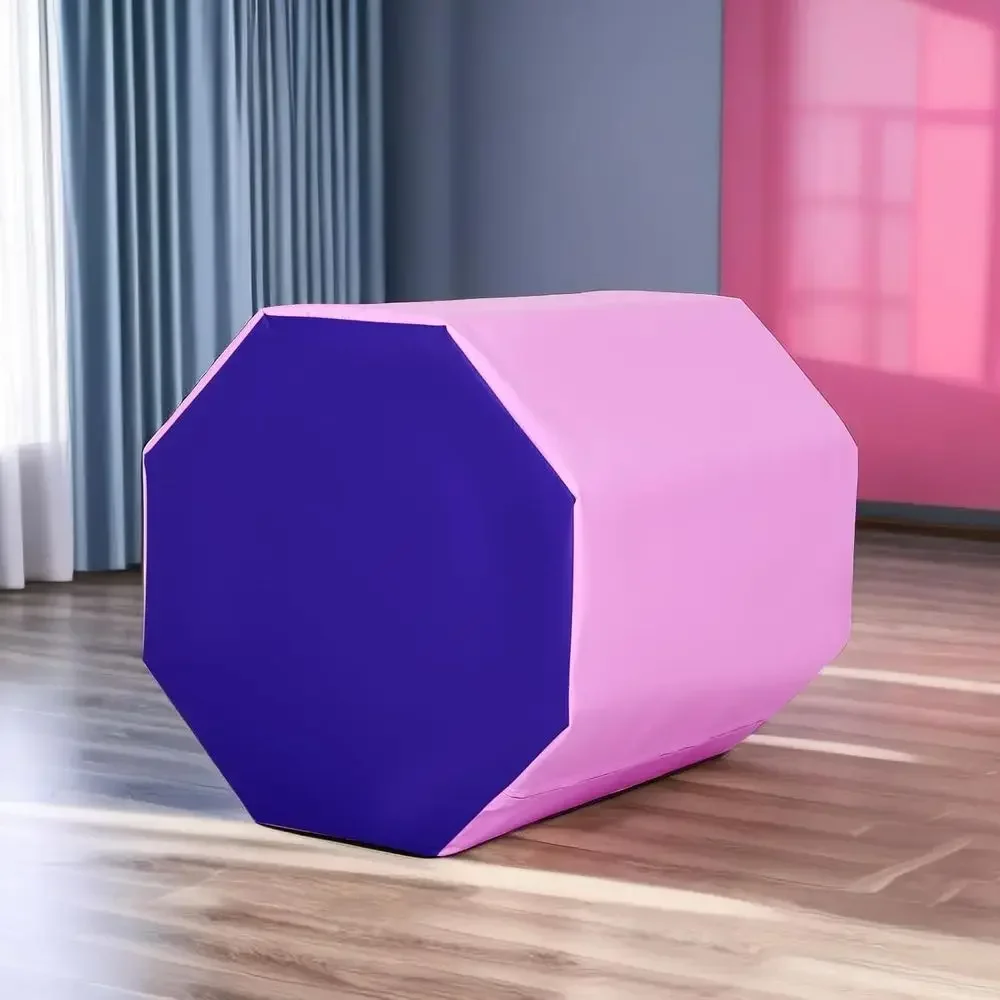 24x26 Octagonal Tumbling Mat with Skill Shapes for Gymnastics, Backspring Training, and Home Gym Use