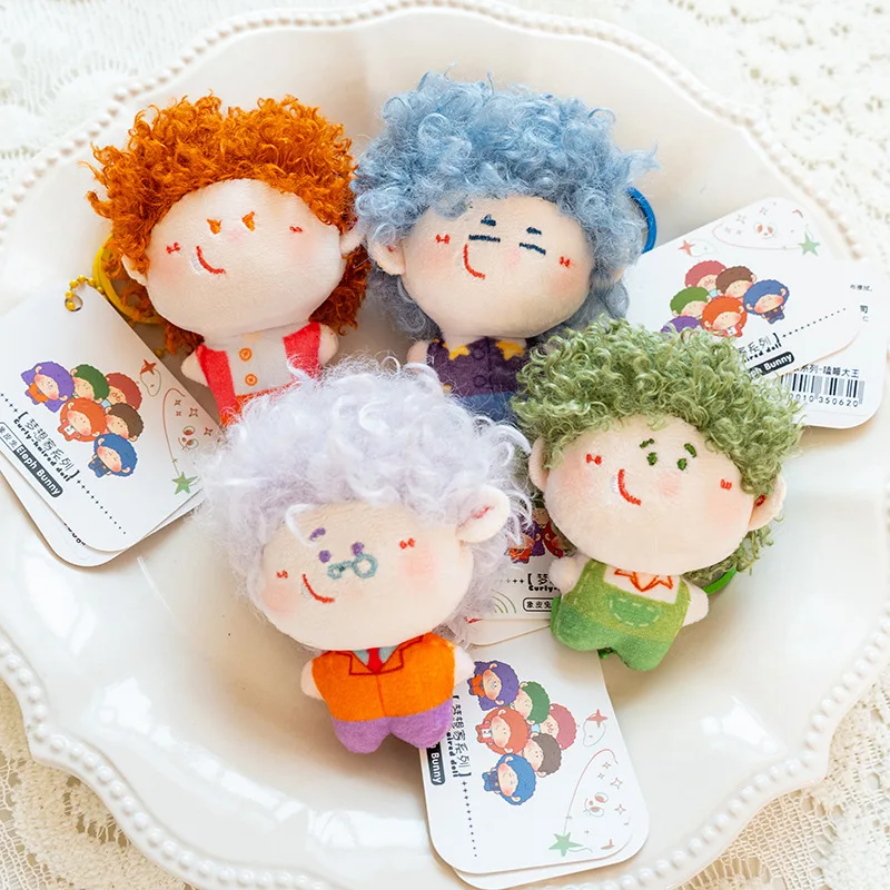 8cm Funny Explosion Curly Hairstyle Cute Idol Doll Plush Toy Soft Stuffed Anime Figure Toys   Keychain Doll Fan Collection Gift