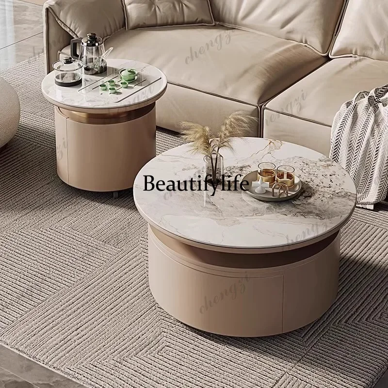 F181  Rock slab coffee table household small apartment modern simple multi-functional combination tea table with tea making