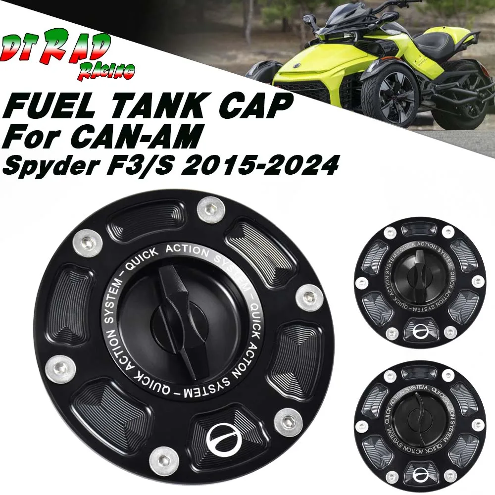 

New 3-Wheel Motorcycle Quick Gas Fuel Tank Cap For CAN-AM Spyder F3/S 2015-2024 Aluminum Airbox Keyless Oil Gas Caps Accessories