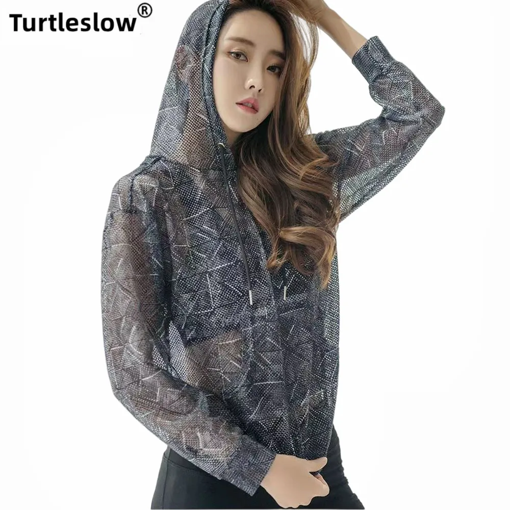 Women Sexy Mesh Sports Fitting Top Summer Breathable Sun-Protection Yoga Shirt Long-Sleeved Loose Smock Quick-Dry Running Cloth